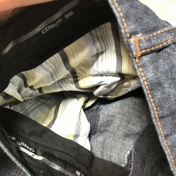 Cerruti 1881 Darkwash Jeans 33x33.5 Zipper Pockets - Picture 8 of 12